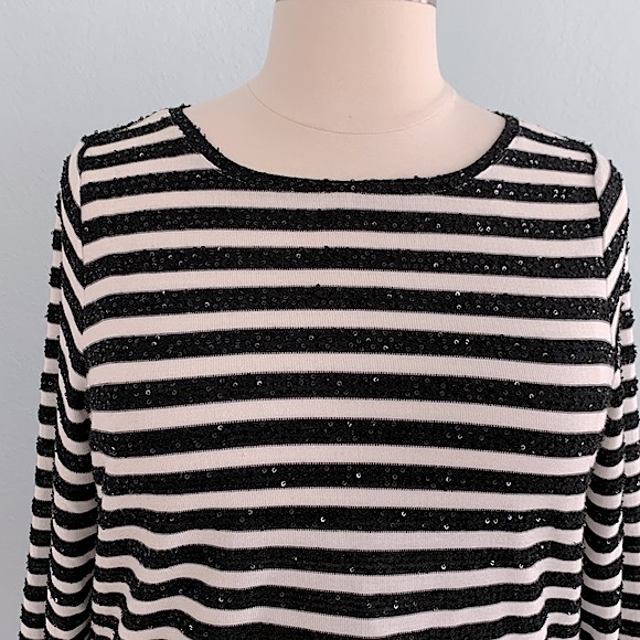 Talbots Stripe Sequin Sweater - Picture 7 of 10